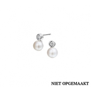 Zilveren oorknop RH met zoetwaterparel 7 mm en zirconia - 3160603