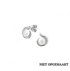 Zilveren oorknop RH met zoetwaterparel 6,5 mm en zirconia - 3160606