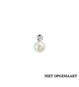 Zilveren hanger RH met zoetwaterparel en zirconia - 3160607