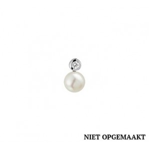 Zilveren hanger RH met zoetwaterparel en zirconia - 3160607