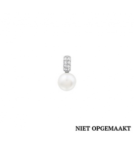 Zilveren hanger RH met zoetwaterparel en zirconia - 3160608