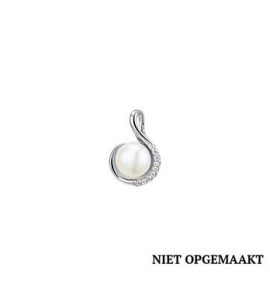 Zilveren hanger RH met zoetwater parel en zirconia - 3160610