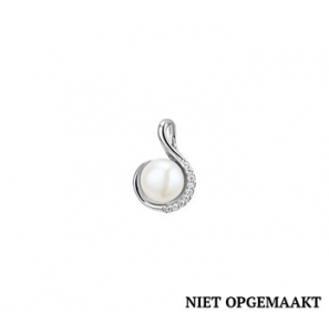 Zilveren hanger RH met zoetwater parel en zirconia - 3160610