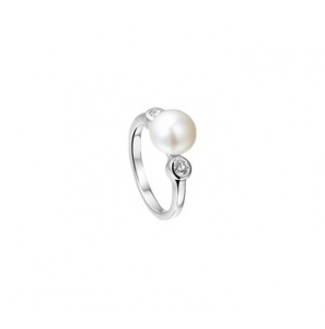 Zilveren ring RH met zoetwaterparel en zirconia maat 17,75 - 3160611