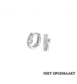 Zilveren klapcreool RH met zirconia 14 mm - 3160632