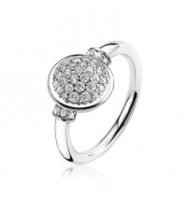 ZINZI zilveren ring ovaal met zirconia's pavÚ gezet maat 56 - 3180511