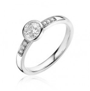 ZINZI zilveren aanschuifring met zirconia&#39;s rond maat 54 - 3180532