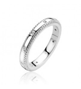 ZINZI zlv. aanschuifring 3 mm parelrand en zirconia maat 56 - 3180538