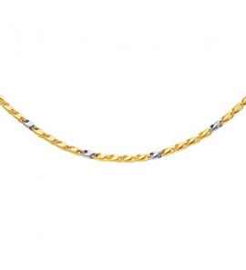 Gouden collier 2,5 mm breed bicolour 45 cm - 3180578