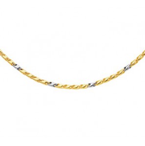Gouden collier 2,5 mm breed bicolour 45 cm - 3180578