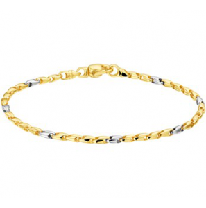 Gouden armband 2,5 mm breed bicolour 18,5 cm - 3180579