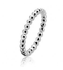 Zinzi Zlv. rijring smal met bolletjes 2mm maat 52 - 3151482