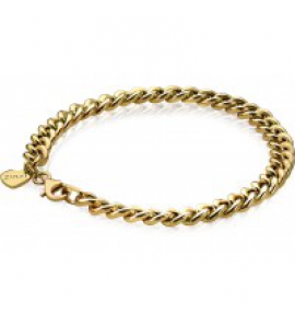 ZINZI zilveren gourmet armband geel verguld 6,5 mm - 3180728