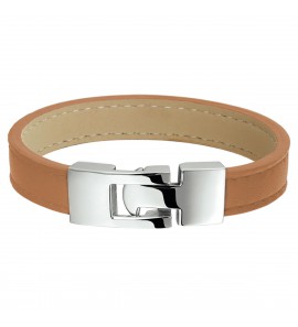 Leren armband bruin10 mm 18.5 cm - 3151504