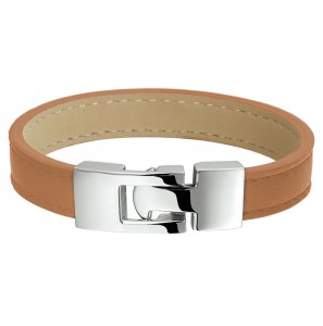 Leren armband bruin10 mm 18.5 cm - 3151504