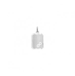 Zilveren graveerplaat RH rechthoek met infinity 14x18 mm - 3160436