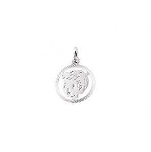 Zilver kinderkopje RH piekhaar in rand 16 mm jongen - 3160448