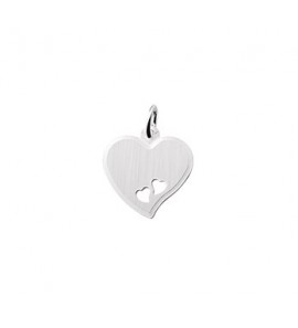 Zilver RH graveerplaat 18x17 mm hartje met uitgestanste hartjes - 3160425