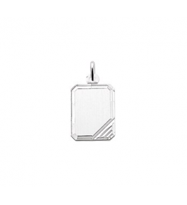 Zilveren graveerplaat RH rechthoek met streepjes 14x18 mm - 3160435