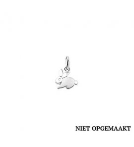 Zilveren hanger/bedel RH konijn mat/glans - 3160655