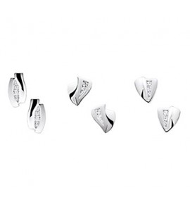 Zilveren oorknop RH mat/glans met zirconia - 3180872
