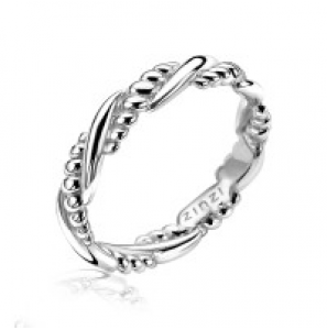 ZINZI zilveren aanschuifring gedraaid glad/kabel maat 58 - 3180890