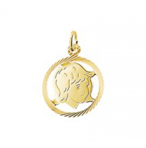 Goud kinderkopje piekhaar in rand 19 mm meisje - 3171165