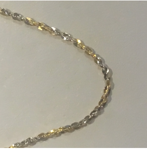 Gouden collier fantasie bicolour 45 cm - 3180960