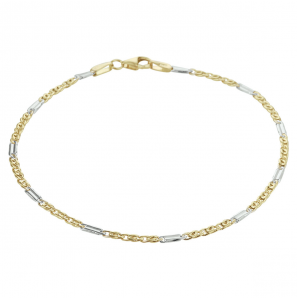 Goud bicolour armband valkenoog 2 mm 19,5 cm - 3180956