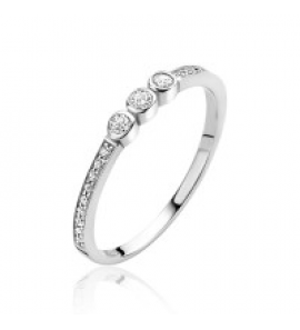 ZINZI zilveren aanschuifring zirconia en 3x ronde zirconia maat 54 - 3180978