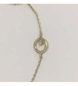 Gouden collier met cirkel en zirconia 42-45 cm - 3180964