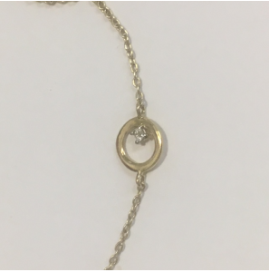 Gouden collier met cirkel en zirconia 42-45 cm - 3180964