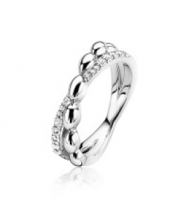 Zinzi zlv. ring kruislings 1x zirc. 1x ovaaltjes mt. 54 - 3181047