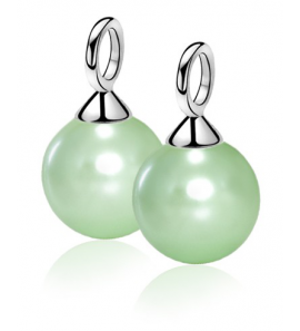 ZINZI zlv. creoolhangers parel pastelgroen 10 mm - 3151542