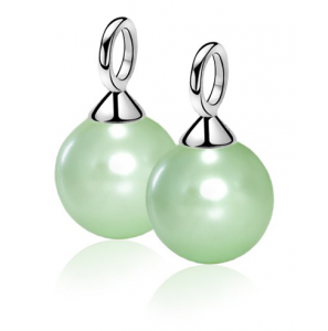 ZINZI zlv. creoolhangers parel pastelgroen 10 mm - 3151542