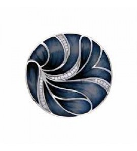 MY iMenso "leaf blue" enamel 33 mm insignia (925/rhod-plated) - 3181152