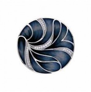 MY iMenso "leaf blue" enamel 33 mm insignia (925/rhod-plated) - 3181152