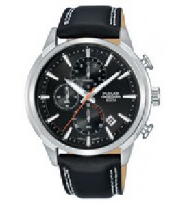 Pulsar heren chrono ss leer zwart 100m - 3181266
