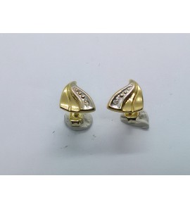 Goud oorknop bic. met 2x 0.005 crt dia. - 3151616