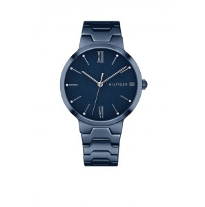 TH dames horloge Avery staal/blauw - 3181427