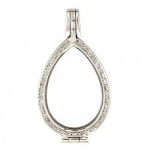My iMenso Goccia (25mm) medallion peardrop with cz stones (925/rhod-plated) - 3181441