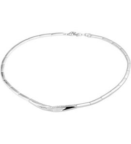 Zilver choker met schakels en zirconia 43-46 cm - 3181610