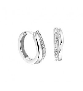 Zilveren klapcreolen RH met zirconia - 3181621