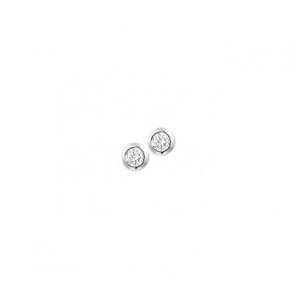 Zilveren oorknop RH met zirconia 4 mm rond - 3181636