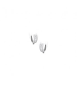 Zilveren oorknop RH mat/glans met zirconia - 3181651