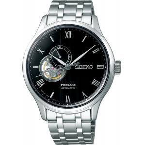 Seiko Presage heren automaat staal bracelet zwart50m - 3181277