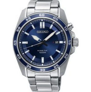 Seiko heren kinetic staal bracelet blauw 100m - 3181276