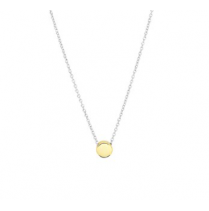 Zilveren collier RH met goudkleurig hangertje 41-45 cm (geen garantie op plating) - 3181293