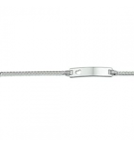 Zilveren plaatarmband gourmet met uitgestanst hartje 9-11 cm - 3181671