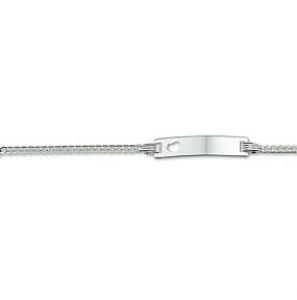 Zilveren plaatarmband gourmet met uitgestanst hartje 9-11 cm - 3181671